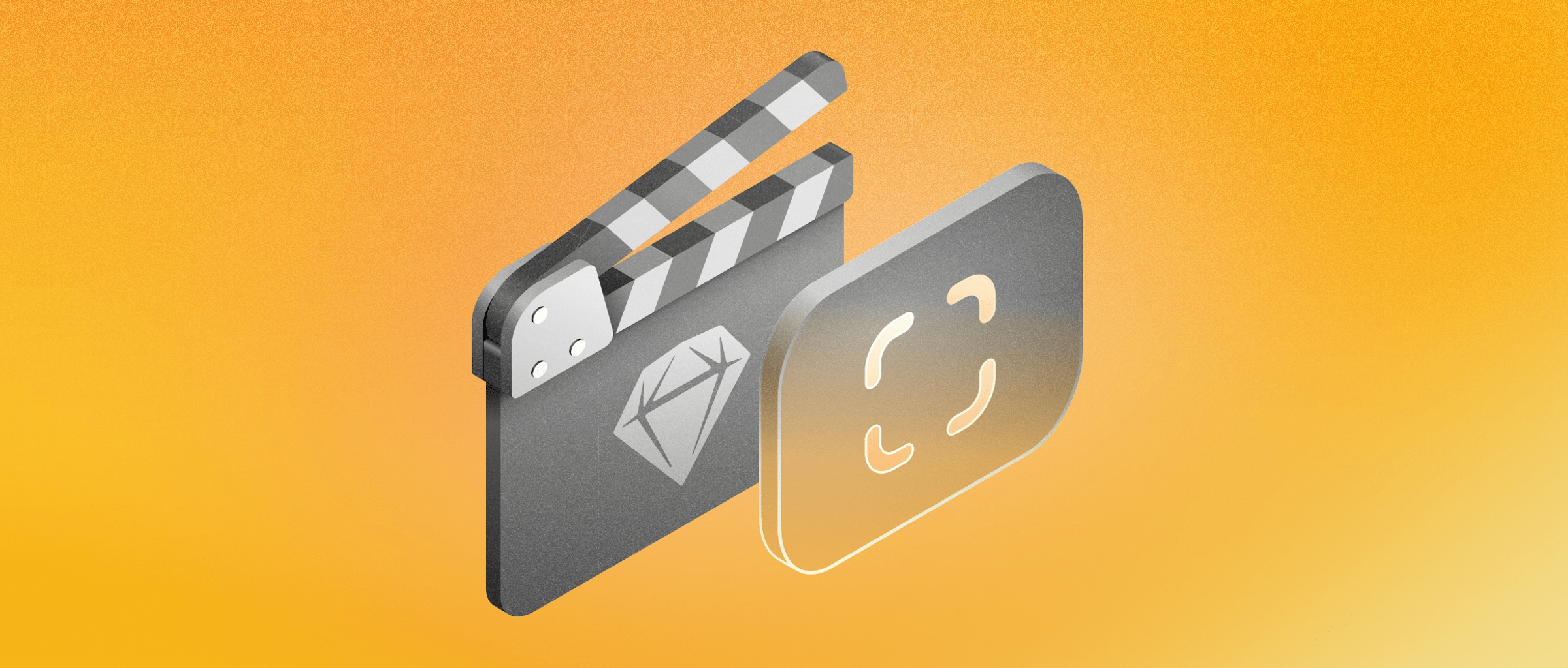 Image showing a Sketch clicker and the Corners icon over a yellow background.