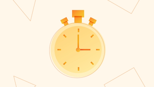 The header image of a blog post about design sprints, showing an illustrated image of a stopwatch