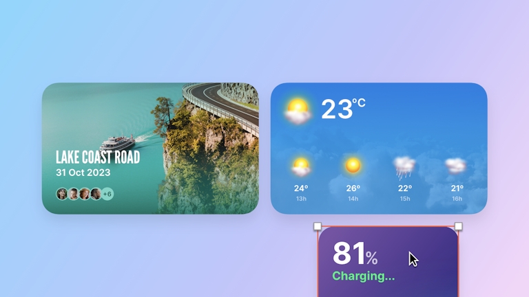 A gif showing a set of UI cards adjusting their layout in Sketch, showcasing Stacks in action.