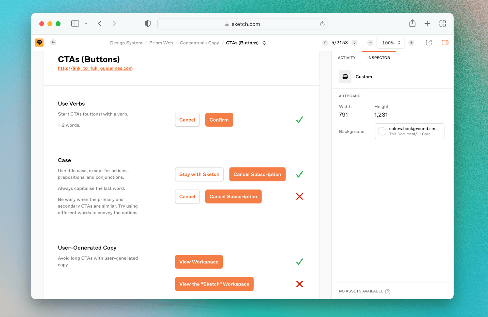 Image showing the design system Prism in action in a browser.