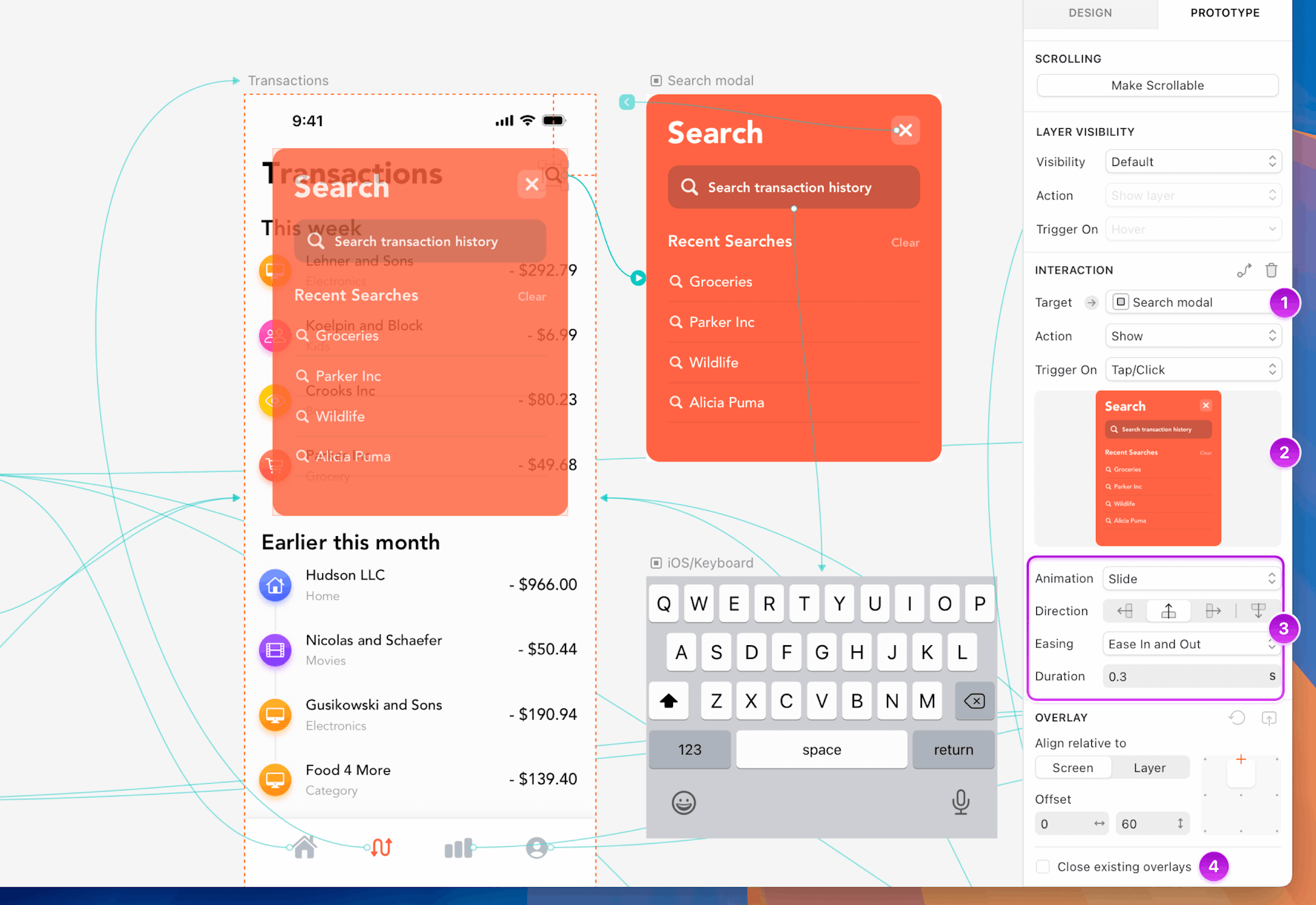 An image showing the settings when targeting Overlays from Links or Hotspots