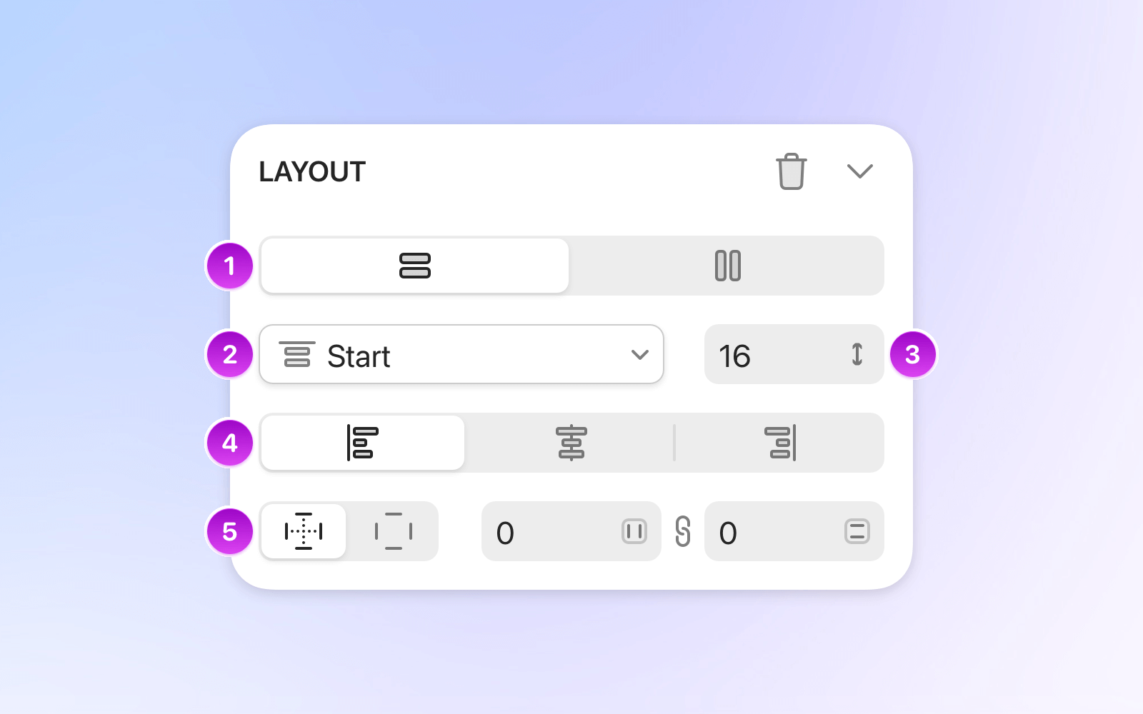 A screenshot showing the layout panel in the inspector